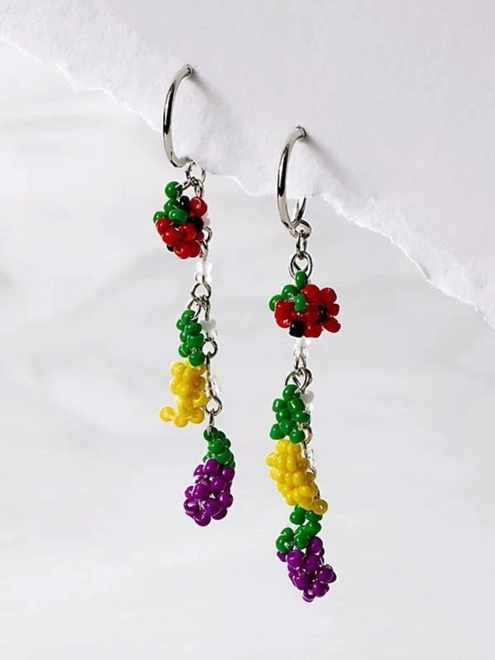 ☀️ Free People Sweet Treat Beaded Fruit Dangle Earrings NWT